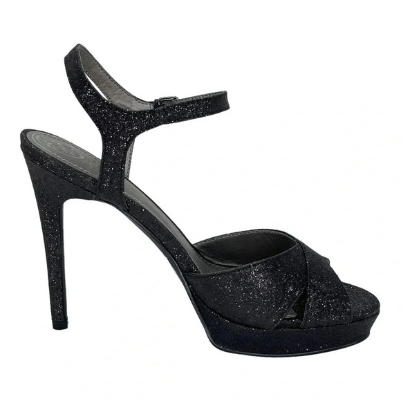 Guess Jordie Black Glitter Metallic Womens Heels Size 7.5M - Picture 3 of 11